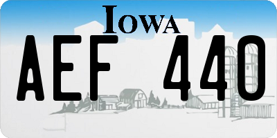 IA license plate AEF440