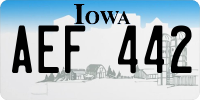 IA license plate AEF442