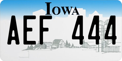 IA license plate AEF444