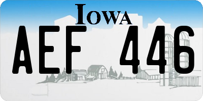 IA license plate AEF446