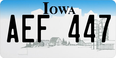 IA license plate AEF447