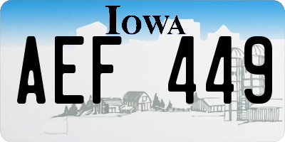 IA license plate AEF449