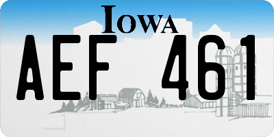 IA license plate AEF461