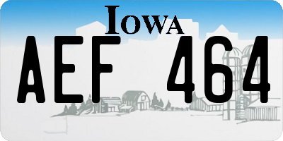 IA license plate AEF464