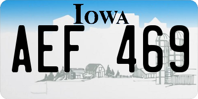 IA license plate AEF469