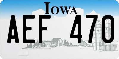 IA license plate AEF470