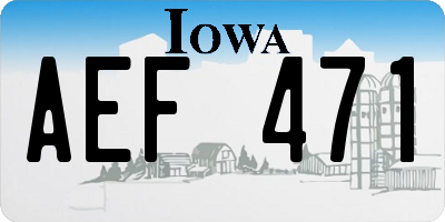 IA license plate AEF471
