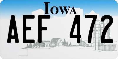 IA license plate AEF472