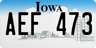 IA license plate AEF473