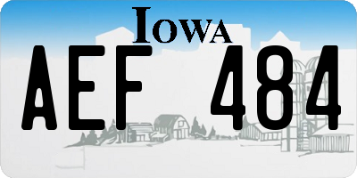 IA license plate AEF484