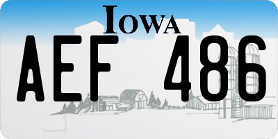 IA license plate AEF486