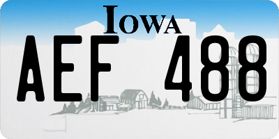 IA license plate AEF488