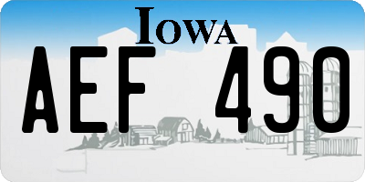 IA license plate AEF490
