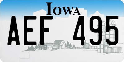 IA license plate AEF495