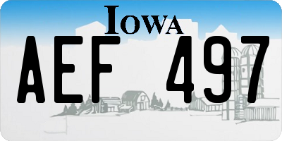 IA license plate AEF497