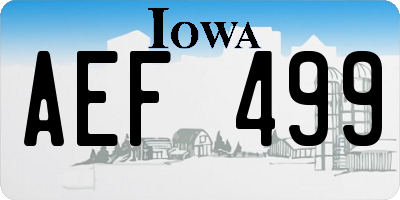 IA license plate AEF499