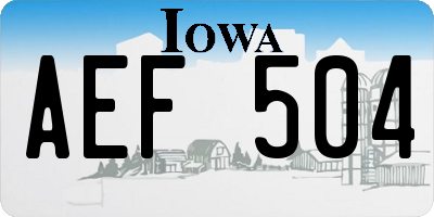 IA license plate AEF504