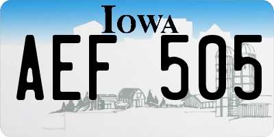 IA license plate AEF505