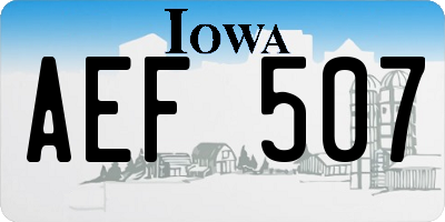 IA license plate AEF507