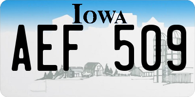 IA license plate AEF509