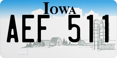 IA license plate AEF511