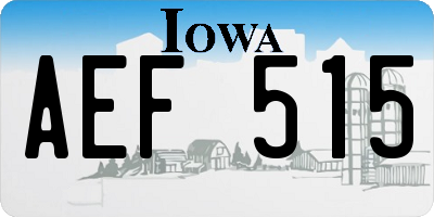 IA license plate AEF515
