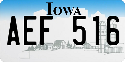 IA license plate AEF516