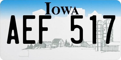 IA license plate AEF517