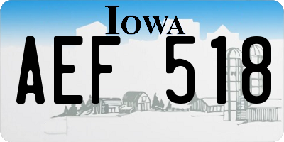 IA license plate AEF518