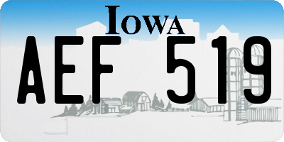 IA license plate AEF519