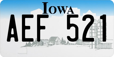 IA license plate AEF521