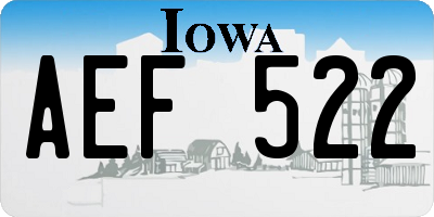 IA license plate AEF522