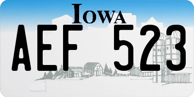 IA license plate AEF523