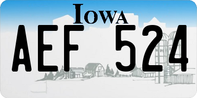 IA license plate AEF524