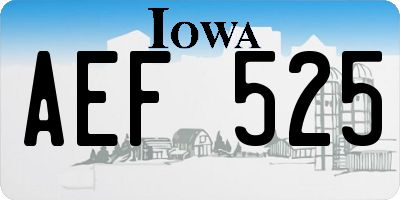 IA license plate AEF525