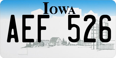 IA license plate AEF526