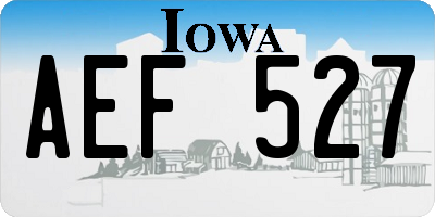 IA license plate AEF527