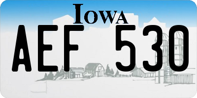 IA license plate AEF530
