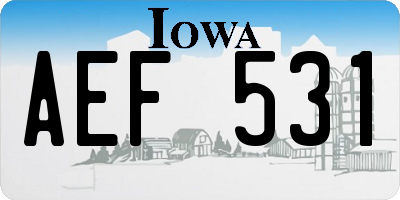 IA license plate AEF531