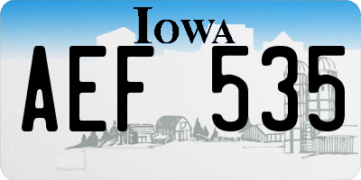 IA license plate AEF535