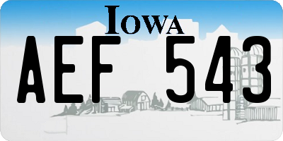 IA license plate AEF543