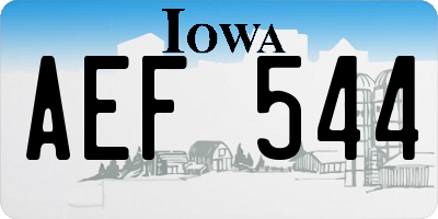 IA license plate AEF544