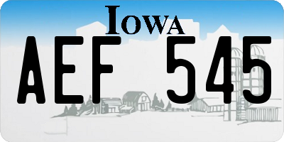 IA license plate AEF545