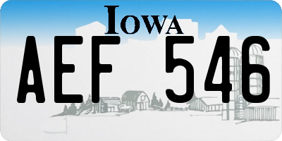 IA license plate AEF546