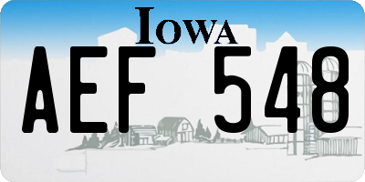 IA license plate AEF548