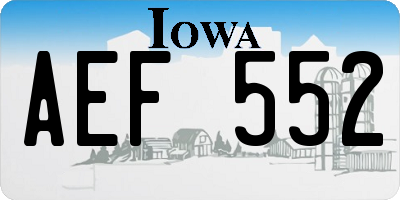 IA license plate AEF552
