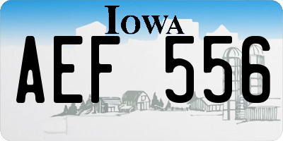 IA license plate AEF556