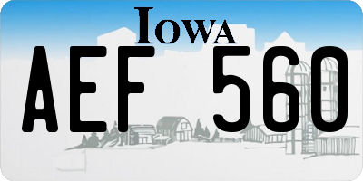 IA license plate AEF560
