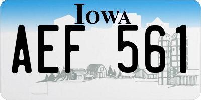 IA license plate AEF561
