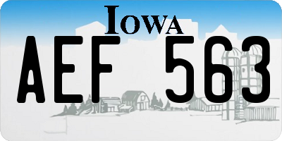IA license plate AEF563